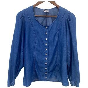 Vintage Denim Blouse by tisa New Mexico. Sz S. Excellent Condition!!